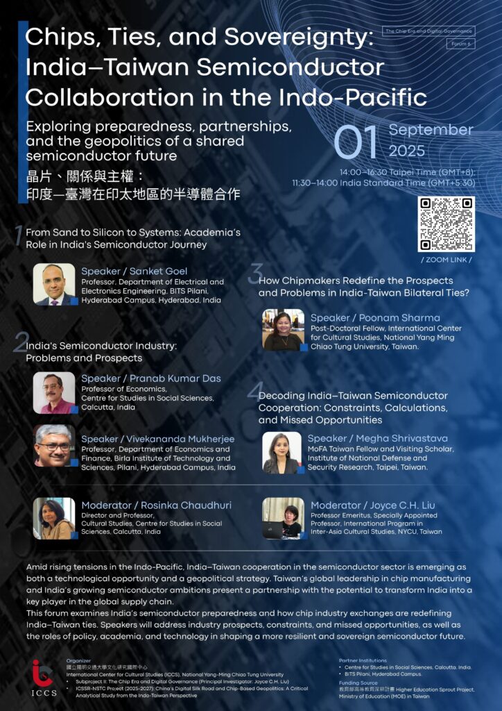 September | Chips, Ties, and Sovereignty: India–Taiwan Semiconductor Collaboration in the Indo-Pacific